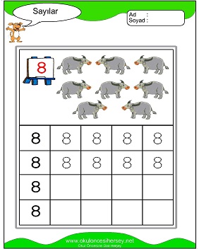 okul öncesi 2 sayısı çizgi çalışması